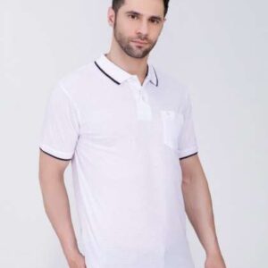 ARRAY Men Solid Polo Collar Cotton Tshirt