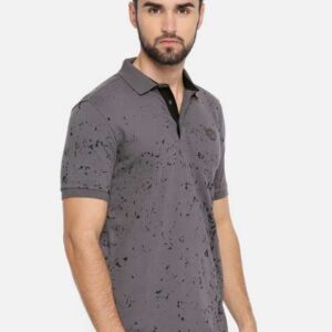 Being Human Clothing Men Grey Printed Polo Collar