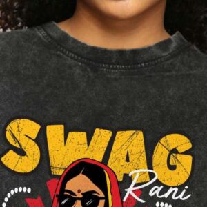 Bewakoof Women Black Swag Rani Graphic Printed Ove