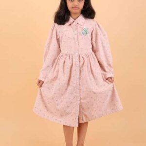 CALYX CLOTHING Girls Floral Print Puff Sleeve Fit