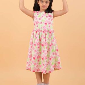 CALYX CLOTHING Girls Floral Printed TieUps Fit  Fl