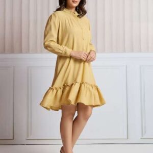 CLOTHING CLOSET Women Mandarin Collar DropWaist Dr