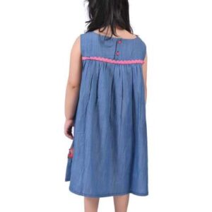 Cloth Bites Girls Cotton Animal Embroidered Denim