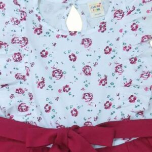 Clothe Funn Girls Floral Printed Cotton Fit  Flare