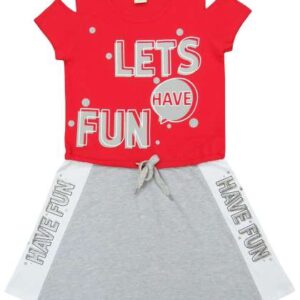 Clothe Funn Girls Printed ColdShoulder Sleeves Cot