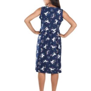 Clothe Funn Navy Blue Floral Print ALine Dress