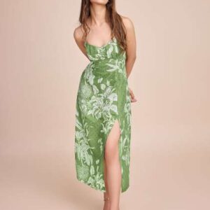 HOUSE OF MIRA Tropical Print Fit  Flare Midi Dress