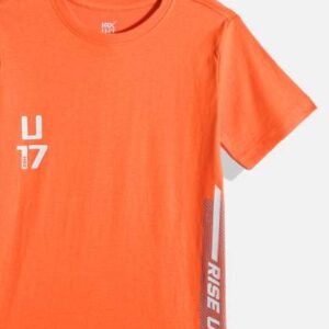 HRX by Hrithik Roshan Boys Orange Typography Print