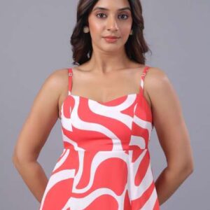 June 9 Clothing Print Fit  Flare Midi Dress