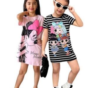 KEESOR Multi Cotton Tshirt Dresses