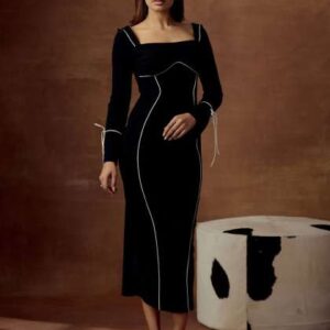 Lea Clothing Co Women Elvira Black Contrast Piping