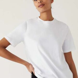 Marks  Spencer Round Neck Cotton Tshirt