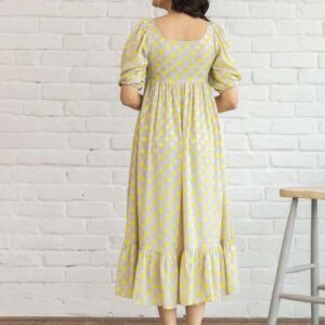 Polago Clothing Polka Dots Printed Georgette Empir