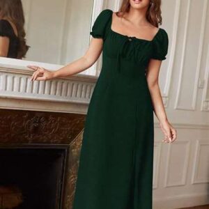 ROSERY PARIS Women Square Neck ALine Midi Dress