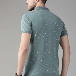 Roadster Men Blue Printed Pure Cotton Polo Collar