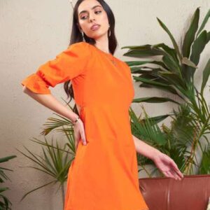 SASSAFRAS Orange Bell Sleeve CutOut Pure Cotton AL