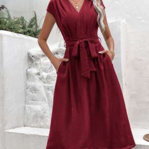 StyleCast TieUps Detail ALine Midi Dress