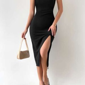 Stylecast X Slyck Halter Neck ALine Midi Dress