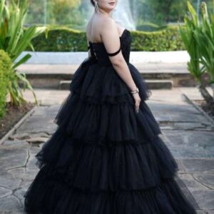 TAILORMADE CLOTHING Net OffShoulder Tulle Gown Max